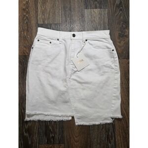 JBD Just Black Denim White Asymmetrical Hem Skirt DK361 Womens Medium NWT